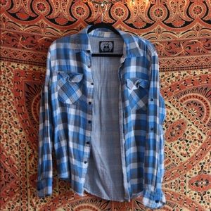 🌱 Blue & White Plaid Flannel 🌱